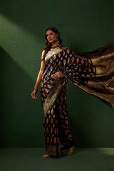 Womens Fashion Ethnic Black Color Sarees-MLSHWSA1116BLK0ONE